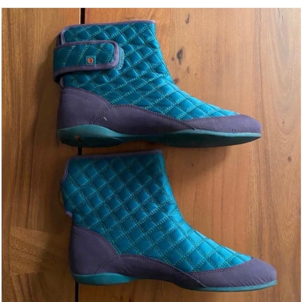 Stylish Quilted Teal and Purple Women's Winter Boots